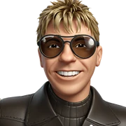 smiling boy in leather jacket sticker