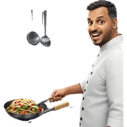 smiling chef in kitchen sticker
