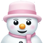 Cute white and light pink snowman sticker