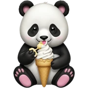 Panda eating ice cream sticker