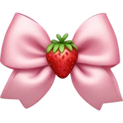 pale pink bow with strawberry in the middle sticker