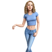 casual denim midriff style sticker