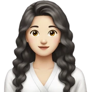 korean skincare pretty long hair sticker