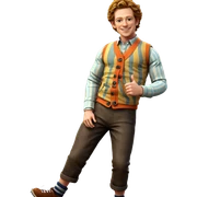happy boy in striped vest sticker