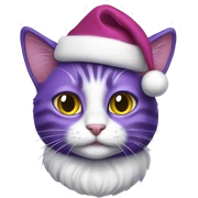 Purple Christmas cat sticker