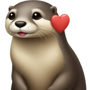 Loutre with Heart  sticker