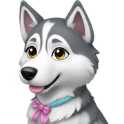 Girly husky  sticker