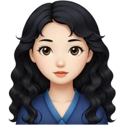 Beautiful girl,Black hair,wavy hair，long hair,Black eyes,Chinese sticker