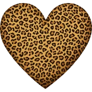 Leopard print heart sticker
