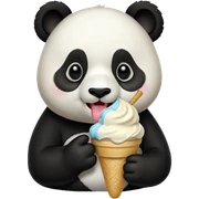 Panda eating ice cream sticker