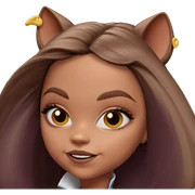brown haired girl with ears sticker