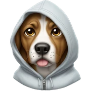 Dog wearing hoodie sticker