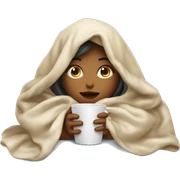 girl inside a blanket sipping coffee eyes closed sticker