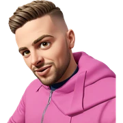 bearded boy in pink jacket sticker