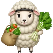 sheep holding vegetables bag sticker
