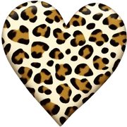 Leopard print heart  sticker