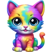 lisa frank style rainbow kitten sticker