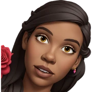 dark-skinned beauty with flowers sticker