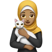 Hijabi Holding cat  sticker