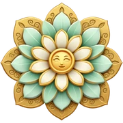 9 petal beauty currency, cool style, cool, beautiful art, ancient and celestial, currency with 9 petals sticker