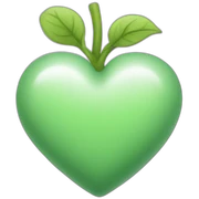 A heart with a peaceful green color sticker