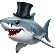 Shark with a top hat sticker
