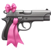 pink pistol with  pink bow sticker