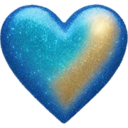 blue glittery heart sticker