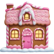 A pink gingerbread house sticker