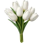 white tulip bouquet  sticker