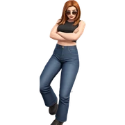 confident girl with vehicle sticker