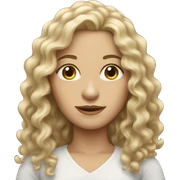 white woman with long curly hair sticker