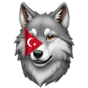 Wolf with Turkish flag on it sticker