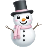Cute white and light pink snowman sticker