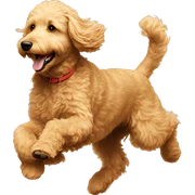 Golden doodle running  sticker