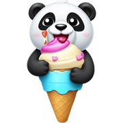 Panda eating ice cream sticker