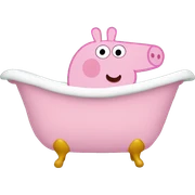 Peppa pig in bathtub  sticker