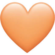 Pastel orange heart sticker