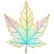 opal crystal leaf five point  sticker
