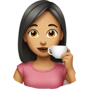 Girl sipping tea sticker