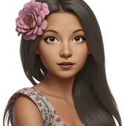portrait of a girl with flowers sticker