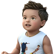 young boy with necklace sticker