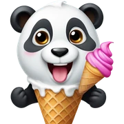 Panda eating ice cream sticker