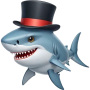 Shark with a top hat sticker