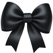 Black satin bow sticker