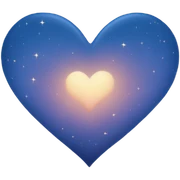 Blue night sky heart sticker