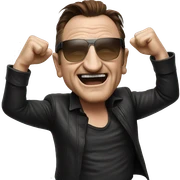 Bono dancing sticker