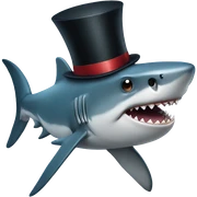Shark with a top hat sticker