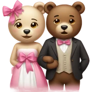 art two bears couple 1 with pink bow sticker
