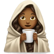 girl inside a blanket sipping coffee eyes closed sticker